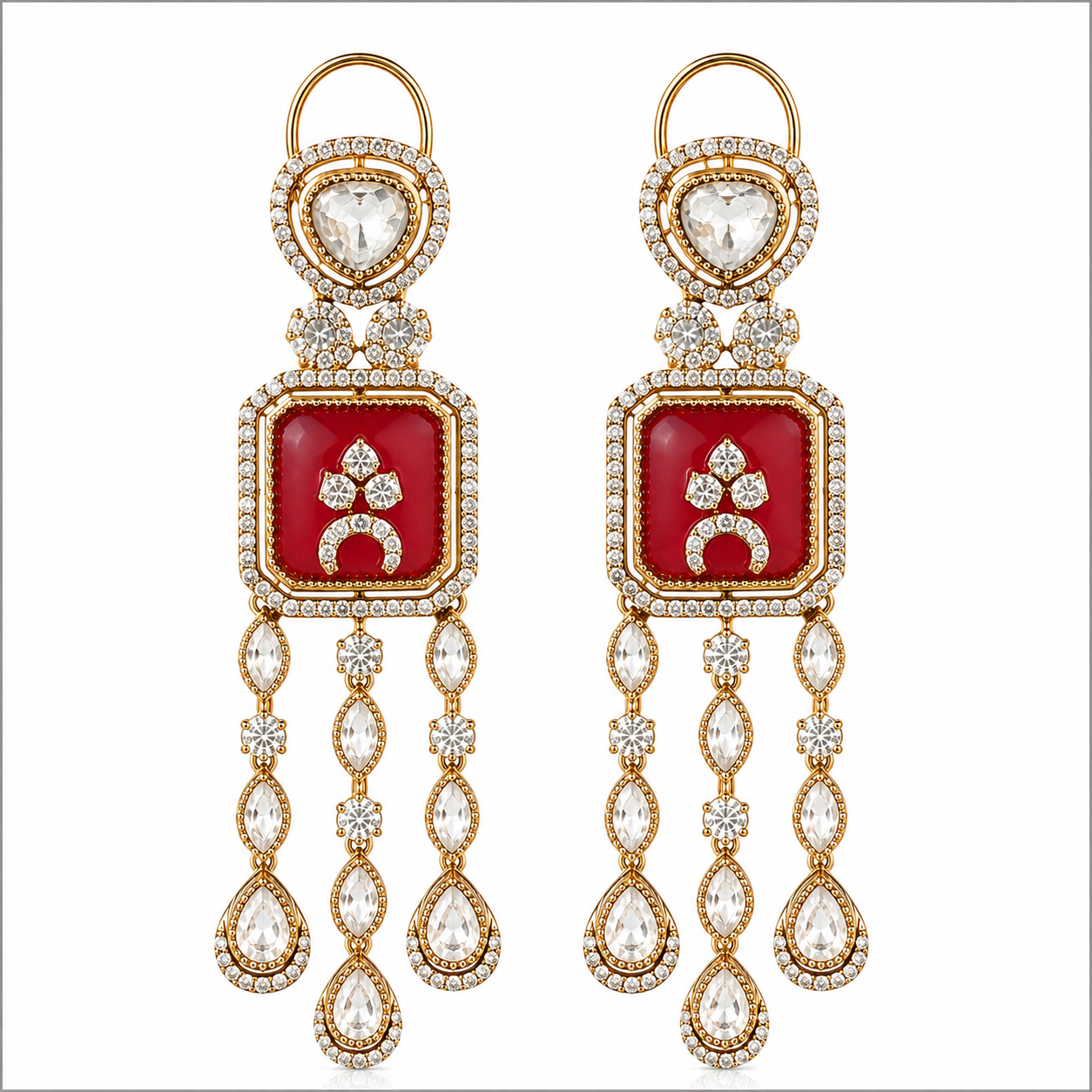 Royal Ruby Statement Earrings
