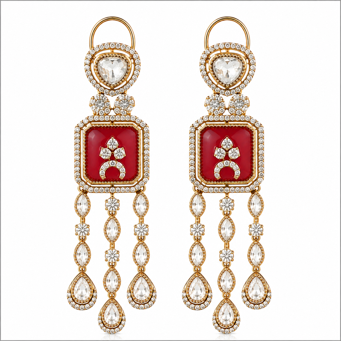 Royal Ruby Statement Earrings