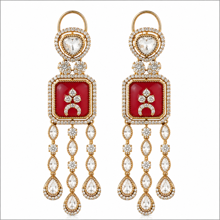 Royal Ruby Statement Earrings