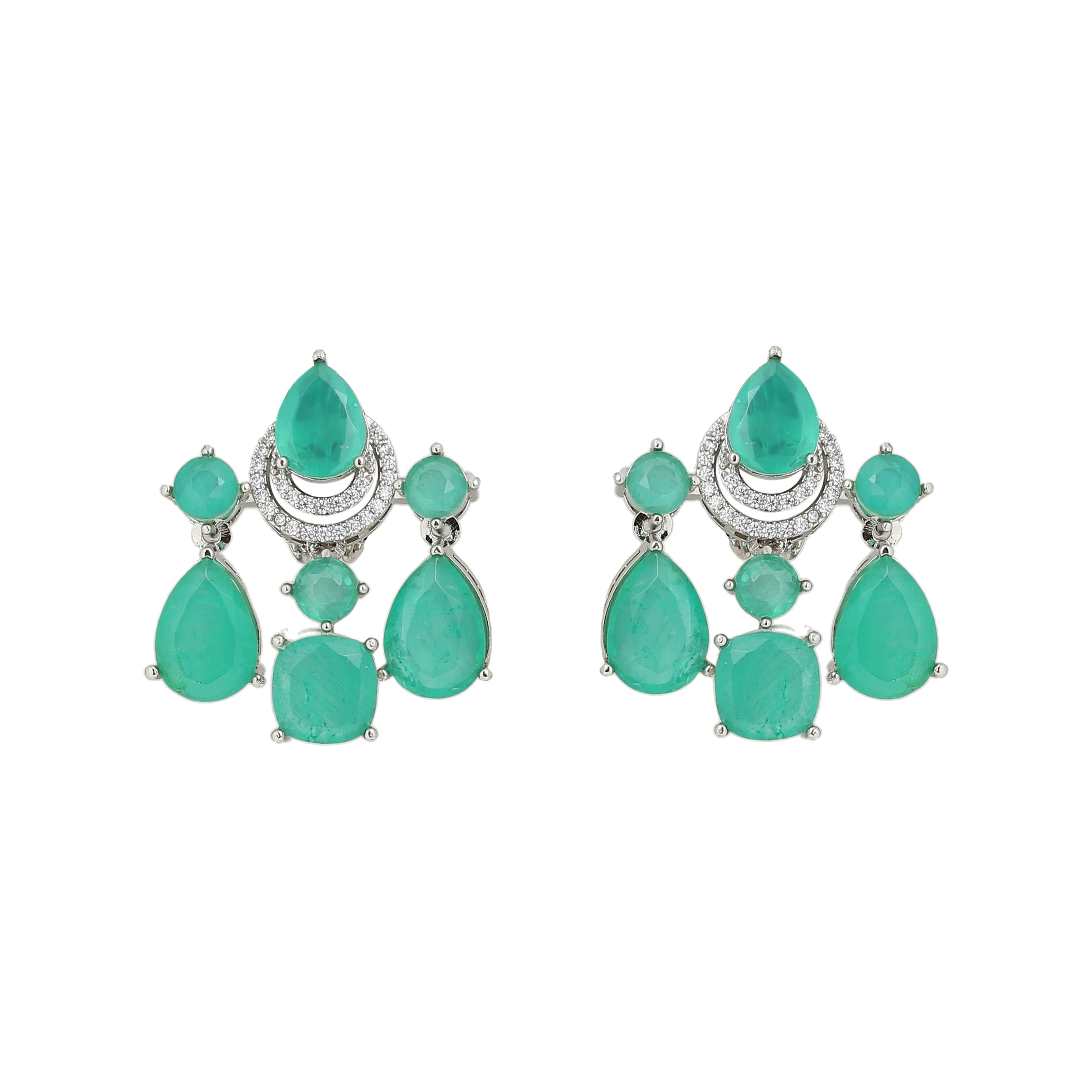 chandelier diamond and semiprecious medium earring