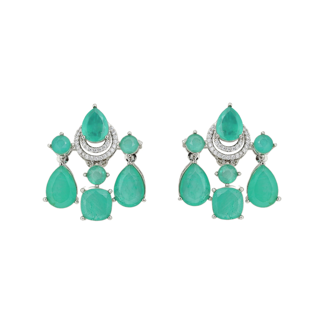 chandelier diamond and semiprecious medium earring