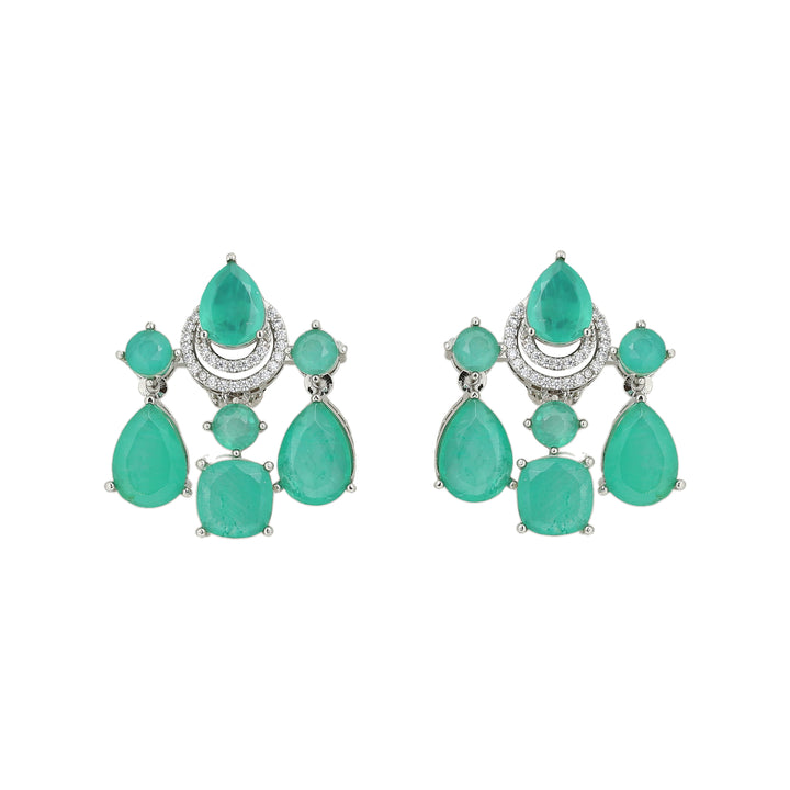 chandelier diamond and semiprecious medium earring