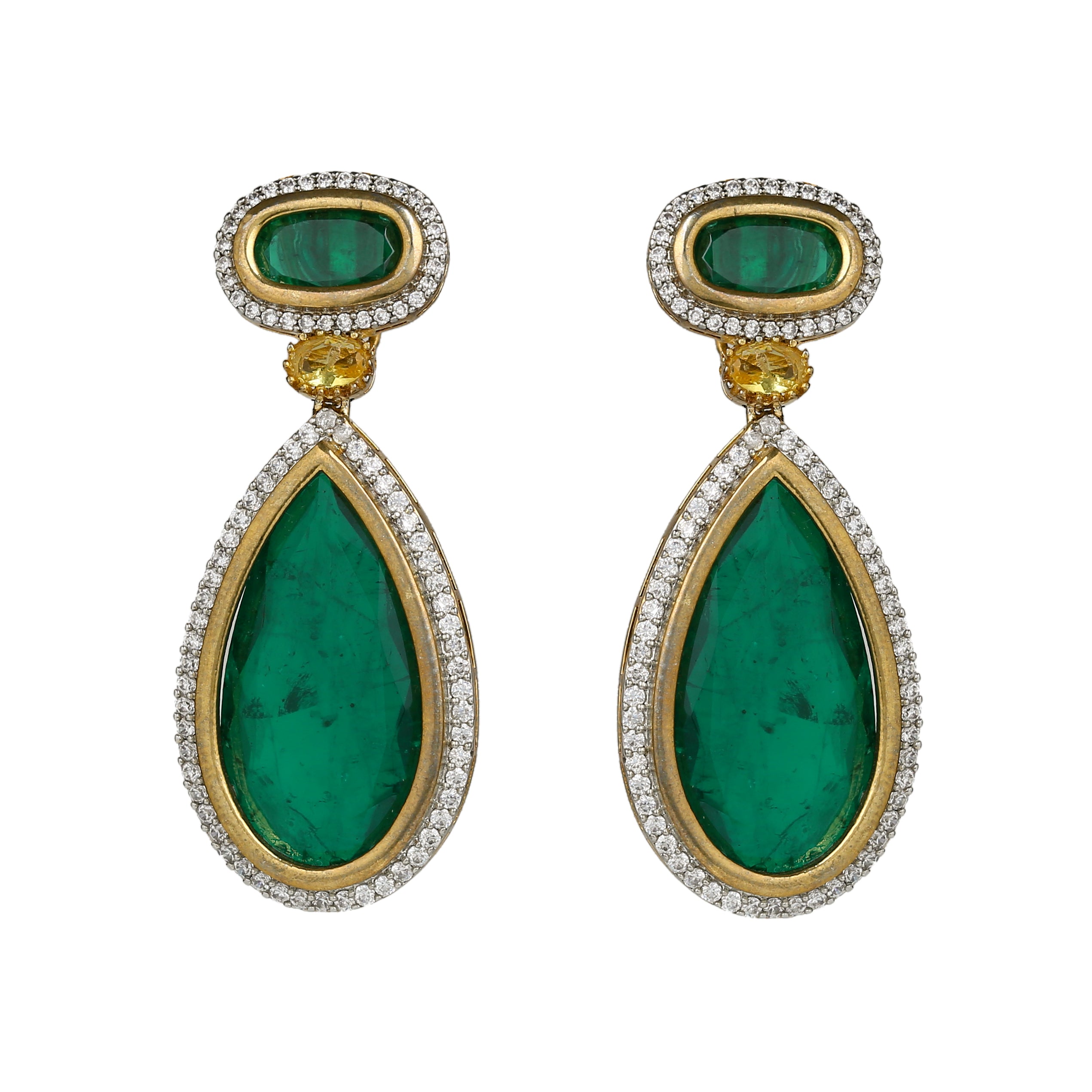 Royal Emerald Drop Earrings