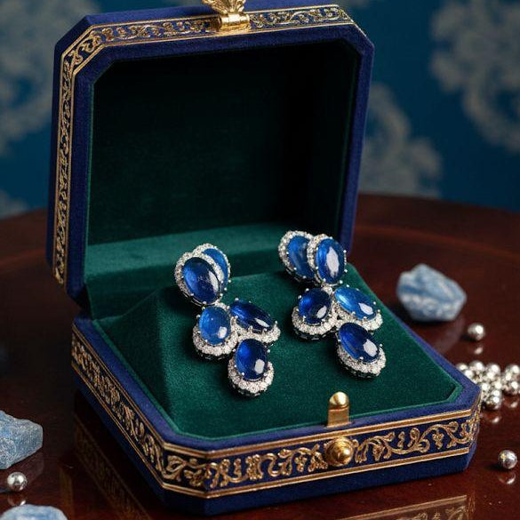 Oval Cluster Drop Earrings