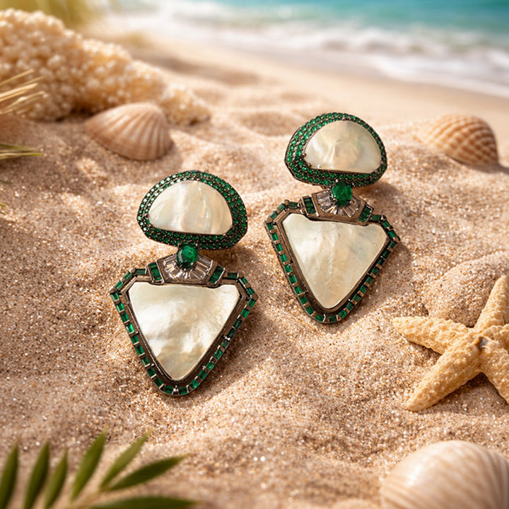 Mother of Pearl triangular Earrings
