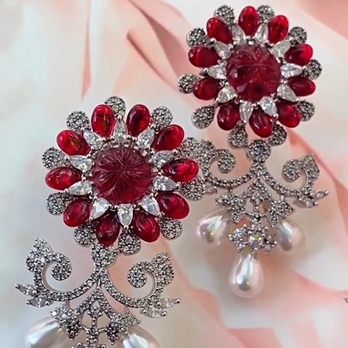 Ruby and Pearl Earring