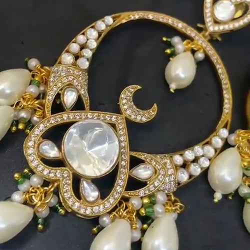 Kundan And Polki Chandbali Earring