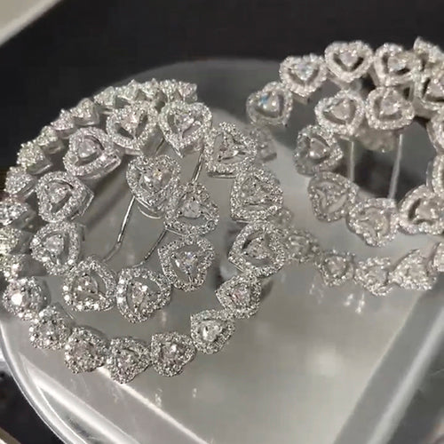 Circular Heart Shape Over Size Studs