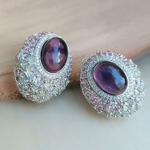 Contemporary Oval Shape Studs