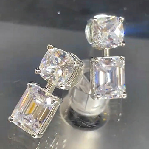 Citrin And Diamond Small Size Studs
