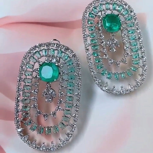 Emerald Diamond Glam Earring