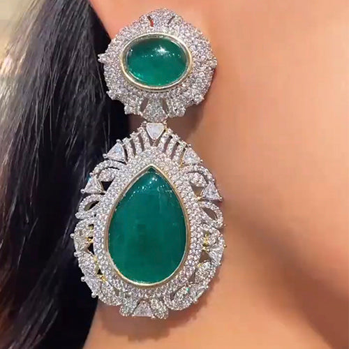 Silver Gold Polish Dual Shape Earring