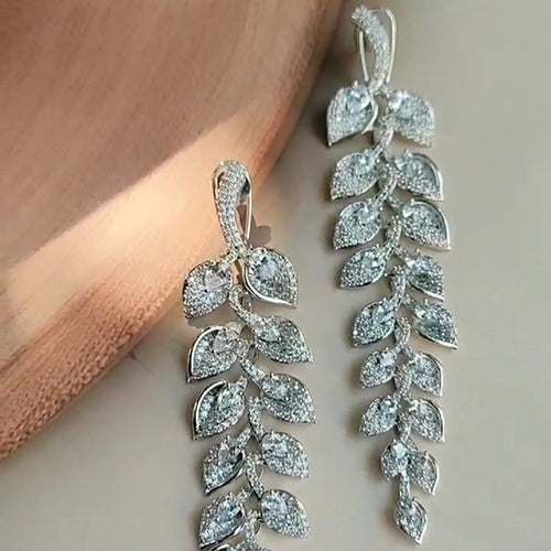 Leaf Shape Long Earring