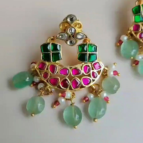 Meena Polki and Semiprecious Earring