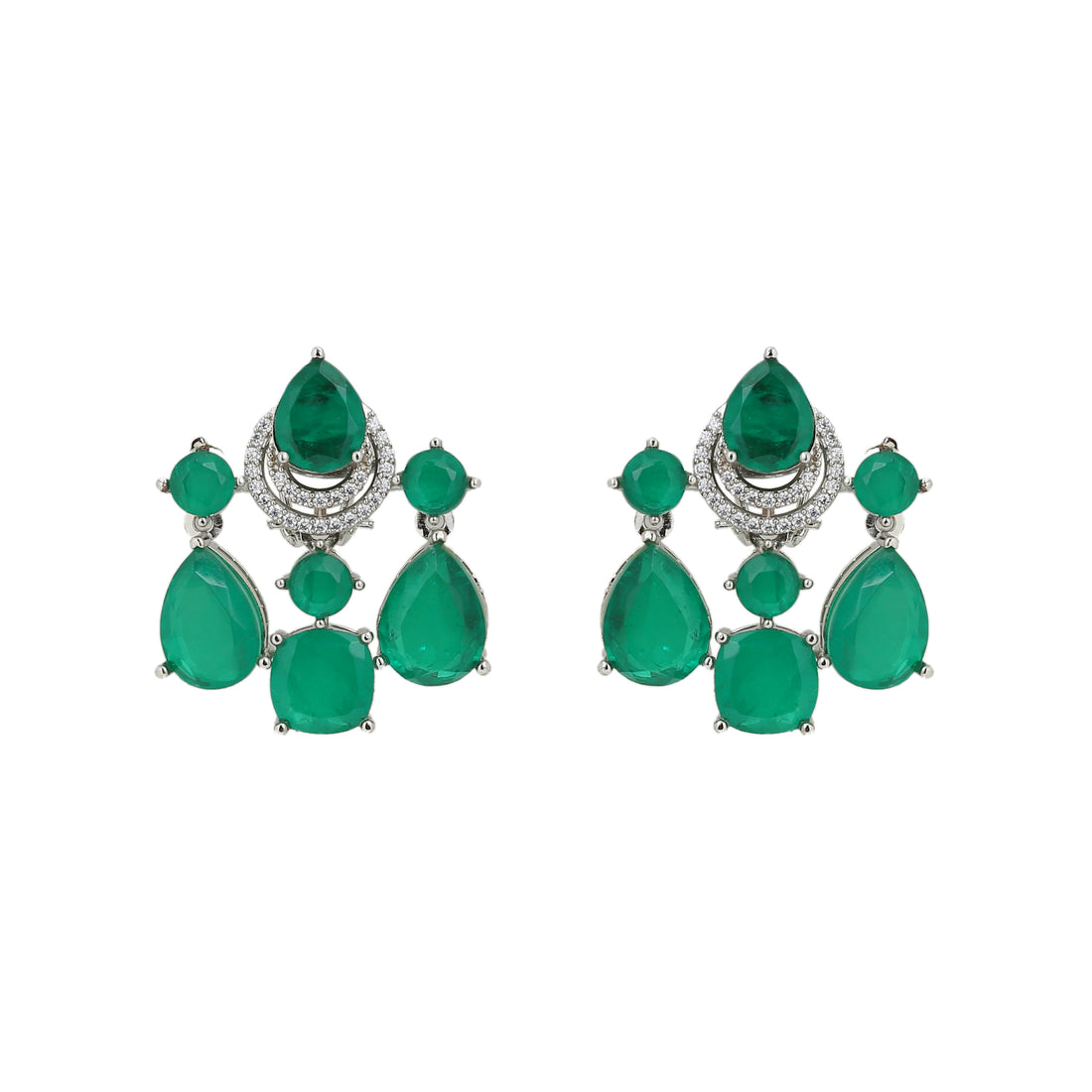 chandelier diamond and semiprecious medium earring