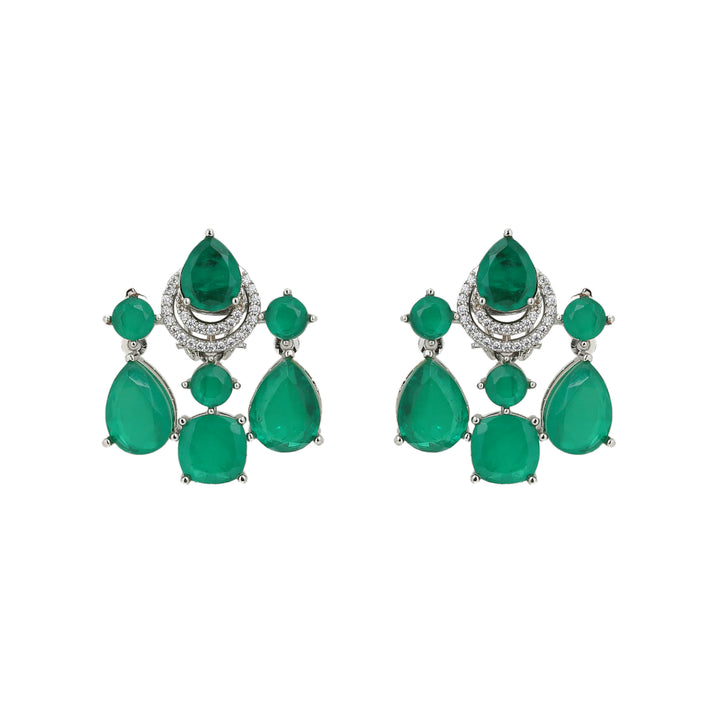 chandelier diamond and semiprecious medium earring