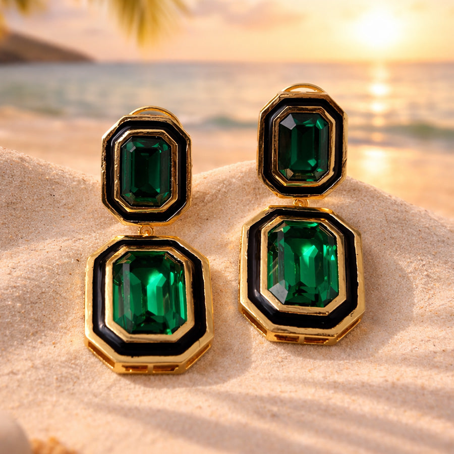 Emerald Luxe Geometric Drops