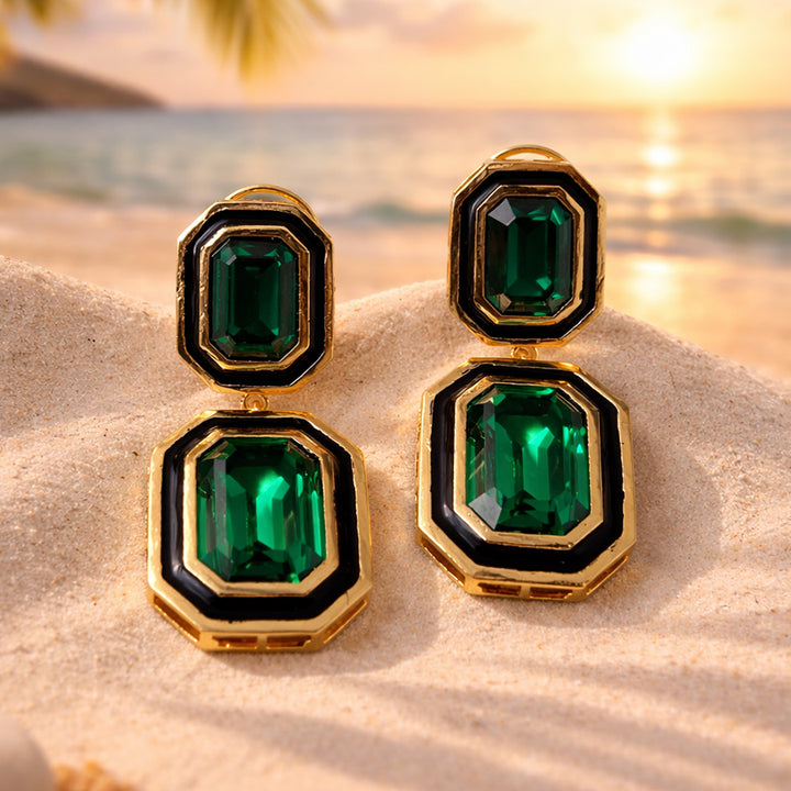 Emerald Luxe Geometric Drops