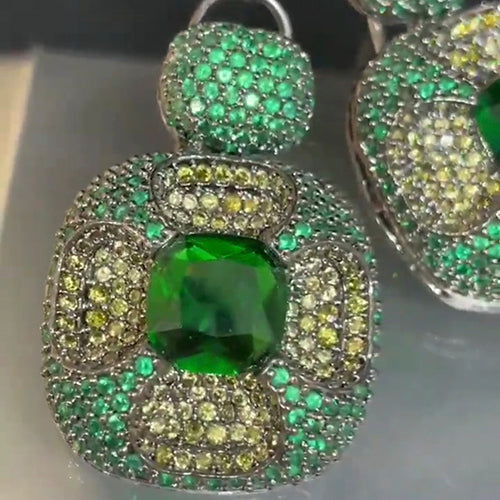 Square Nano Setting Medium Earring