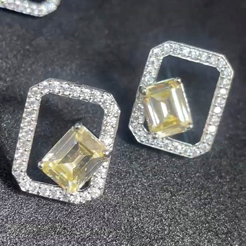 Square Semiprecious Studs