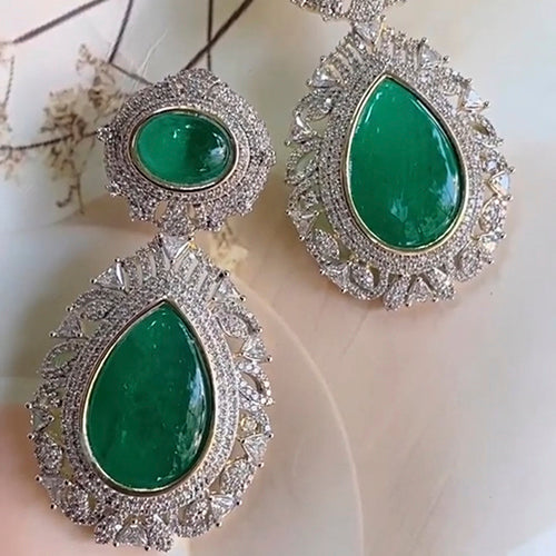 Silver Gold Polish Dual Shape Earring