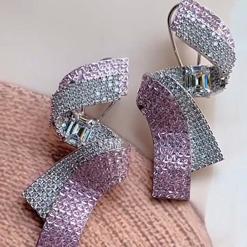 Diamond Invisible Setting Glam Earring