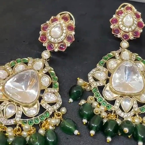 Kundan and Polki Moissanite Chandbali