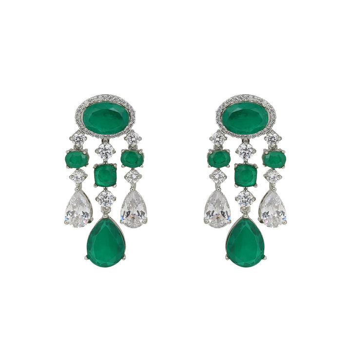 Emerald Cascade Chandelier Earrings