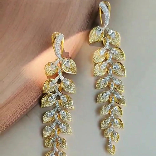 Leaf Shape Long Earring