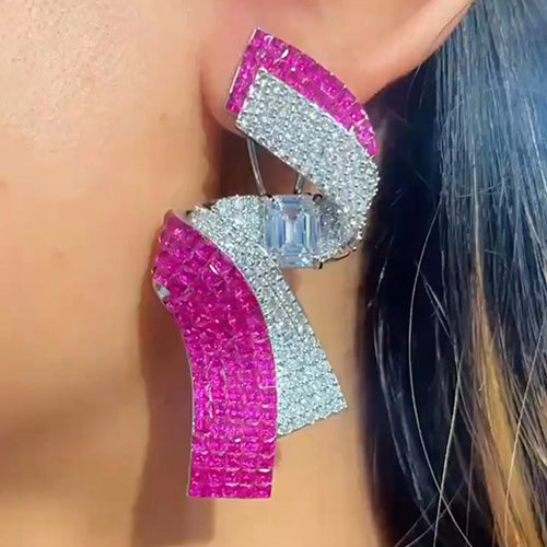 Diamond Invisible Setting Glam Earring