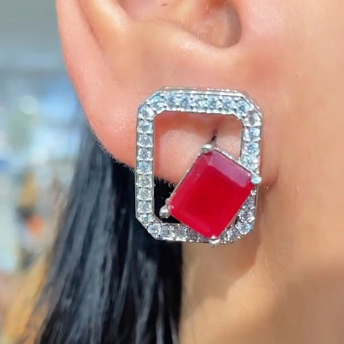 Square Semiprecious Studs