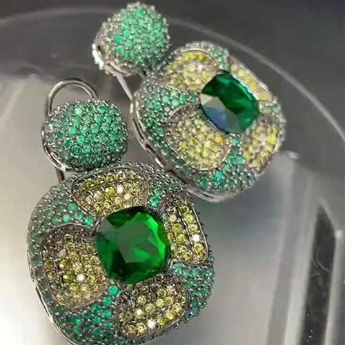 Square Nano Setting Medium Earring