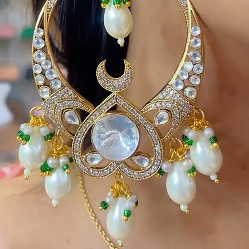 Kundan And Polki Chandbali Earring