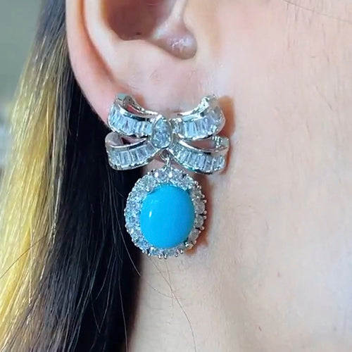 Pearl And Diamond Bow Earring