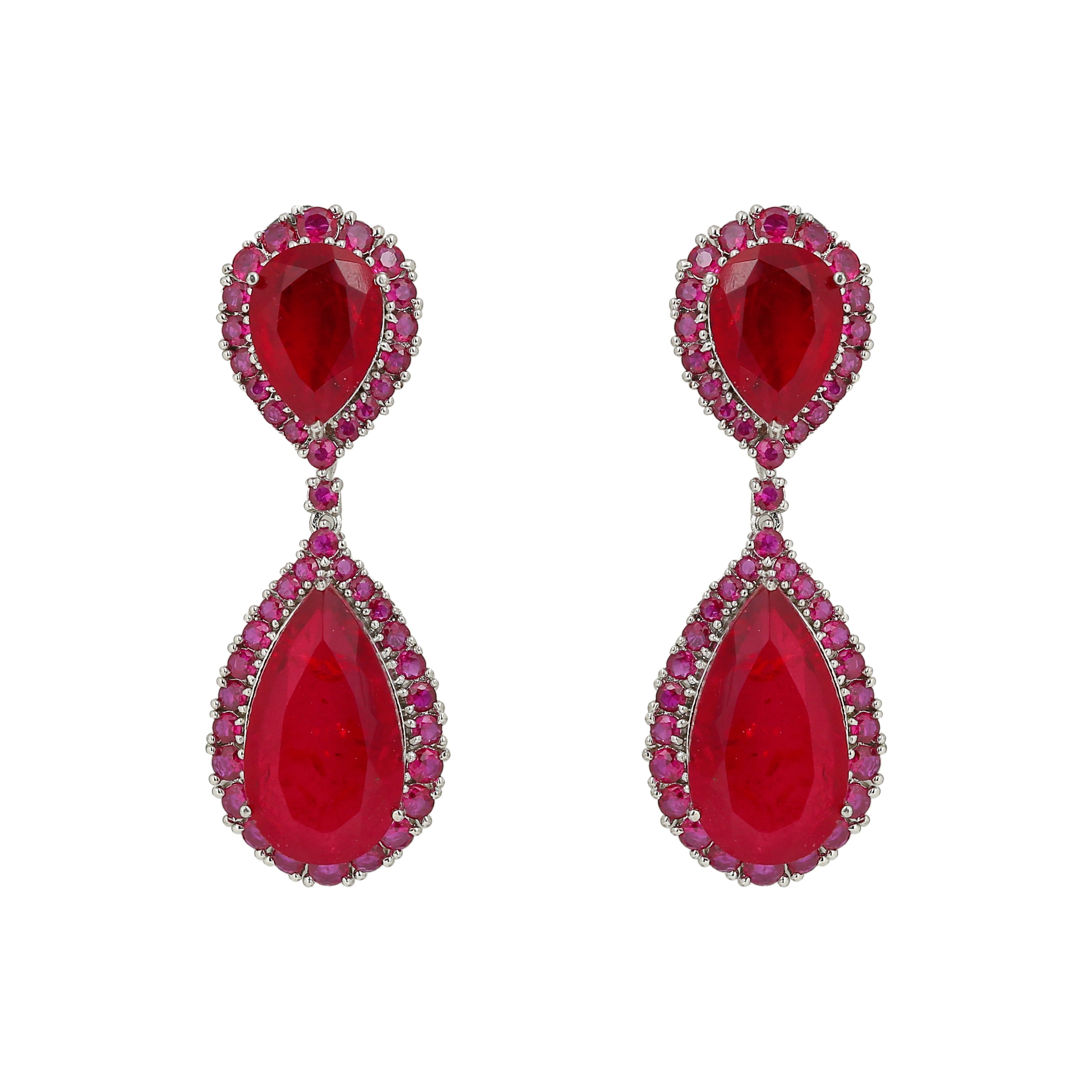 Crimson Doublet Drop Earring