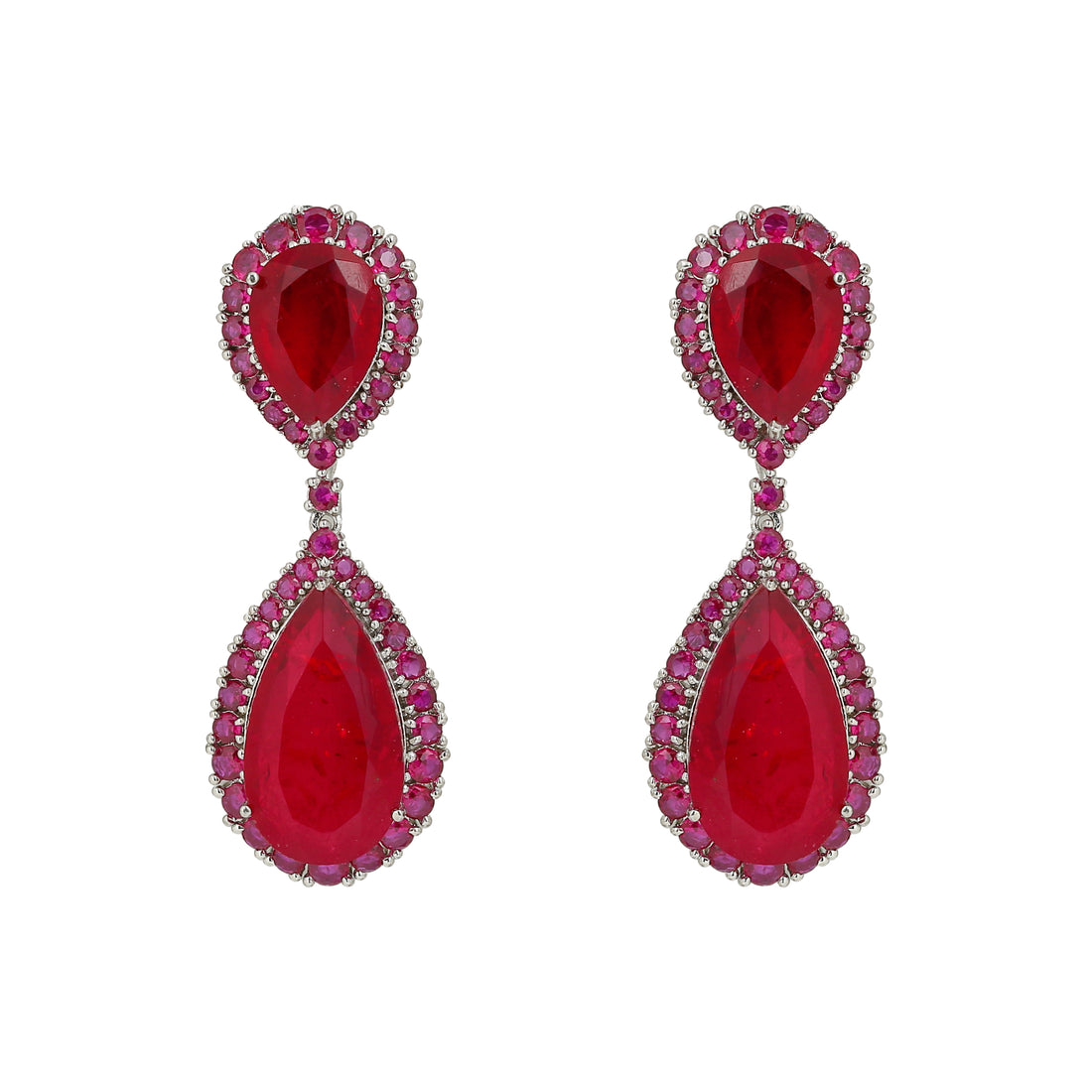 Crimson Doublet Drop Earring