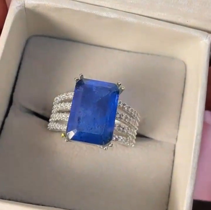 Emerald cut ring