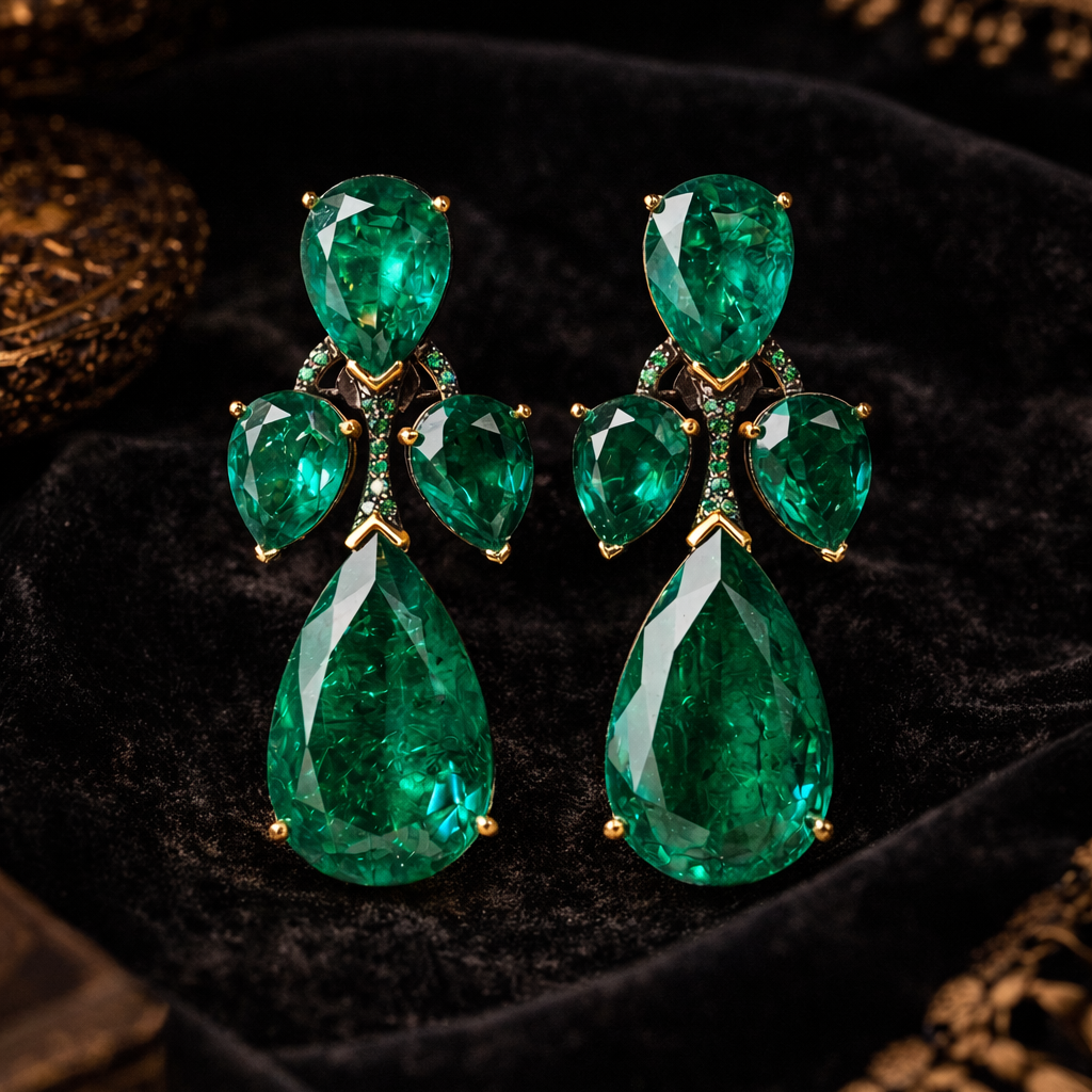 Royal green teardrops