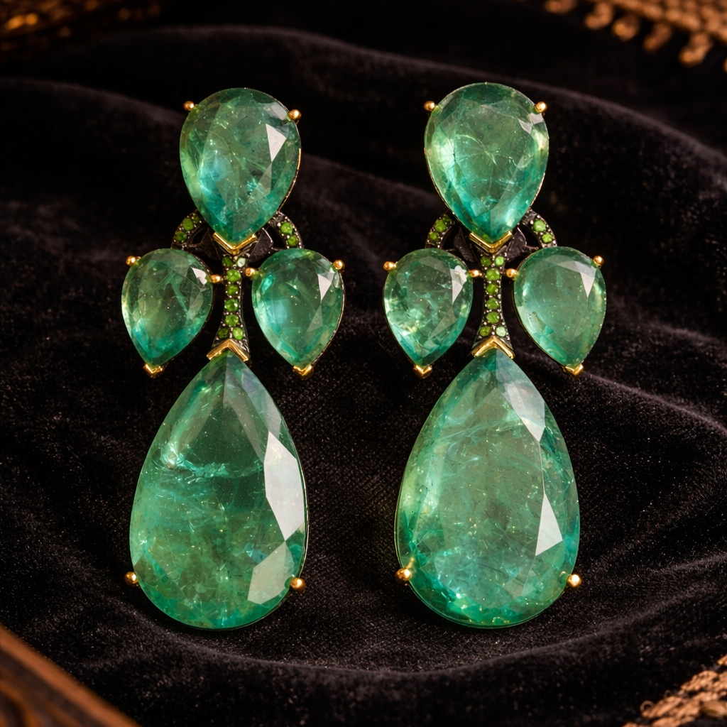 Royal green teardrops