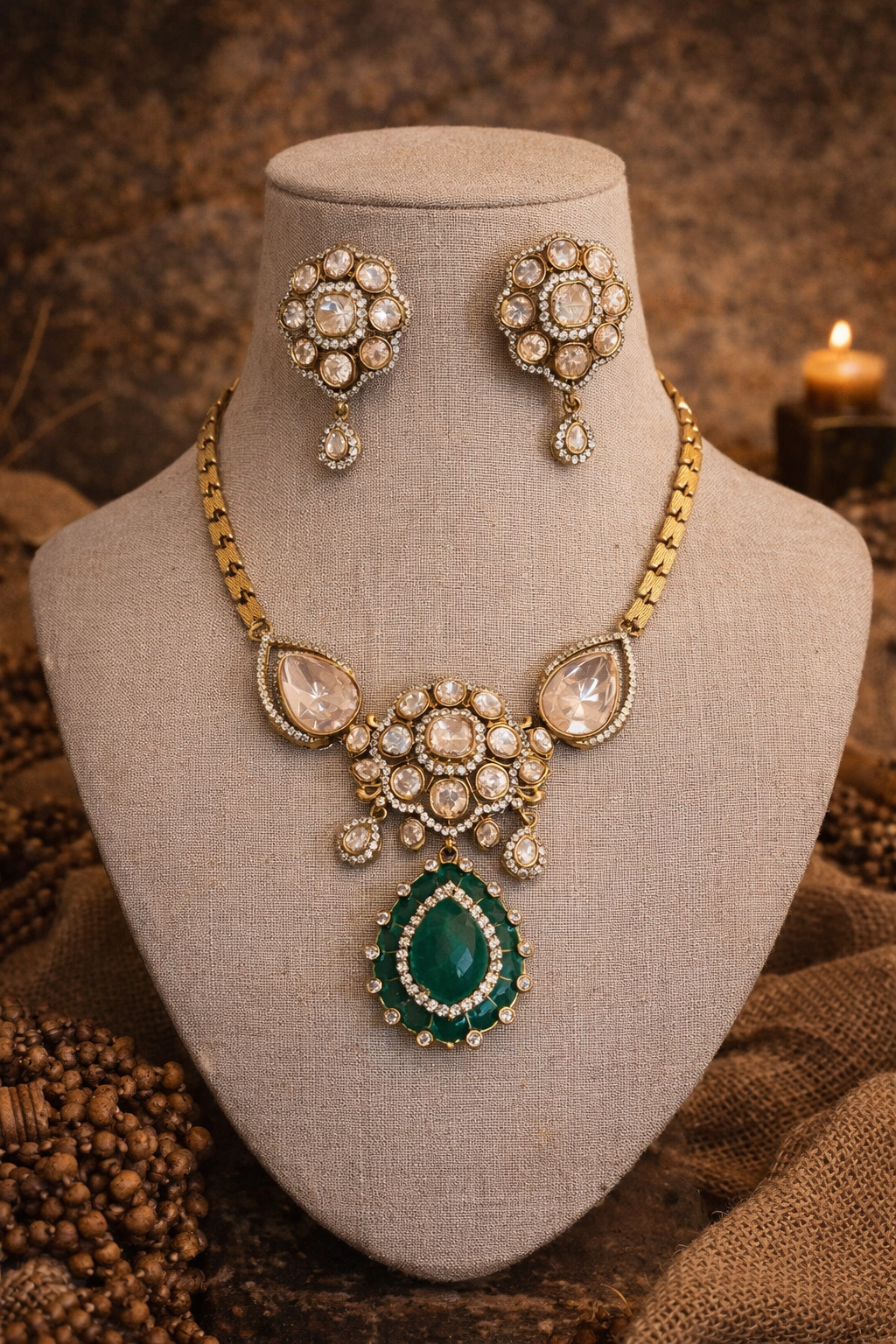 Emerald Royale Polki Set