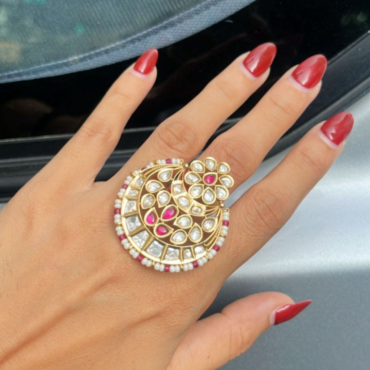 Crescent blossom ring