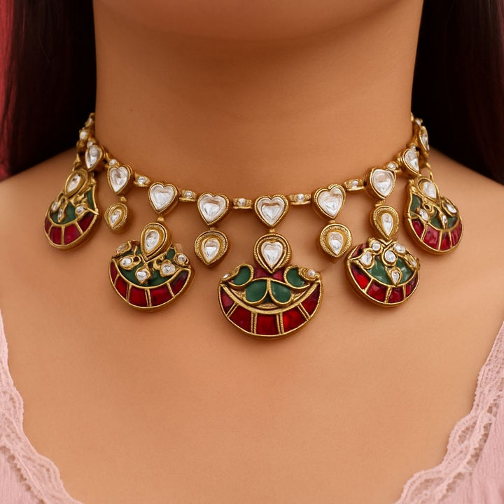 Hearts & Crescent Kundan Choker