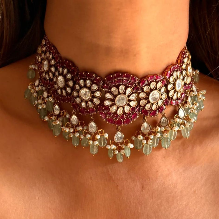 Ruby Floral Kundan Choker