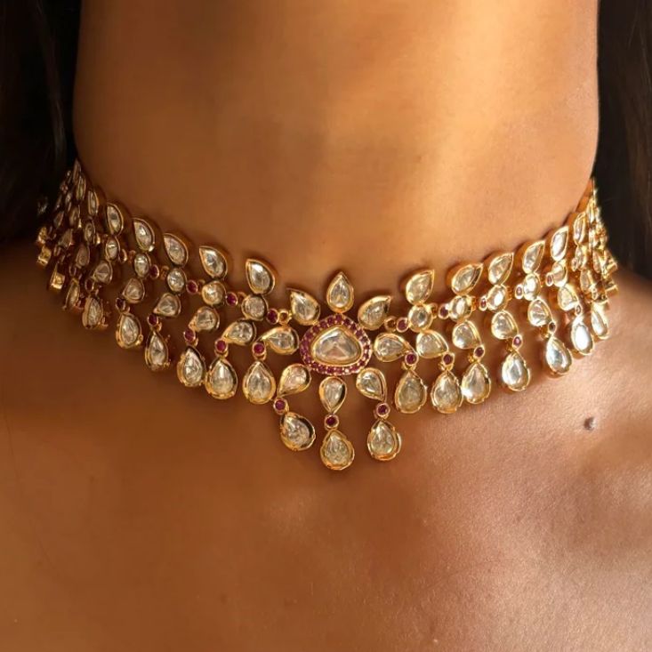 Polki Floral Choker
