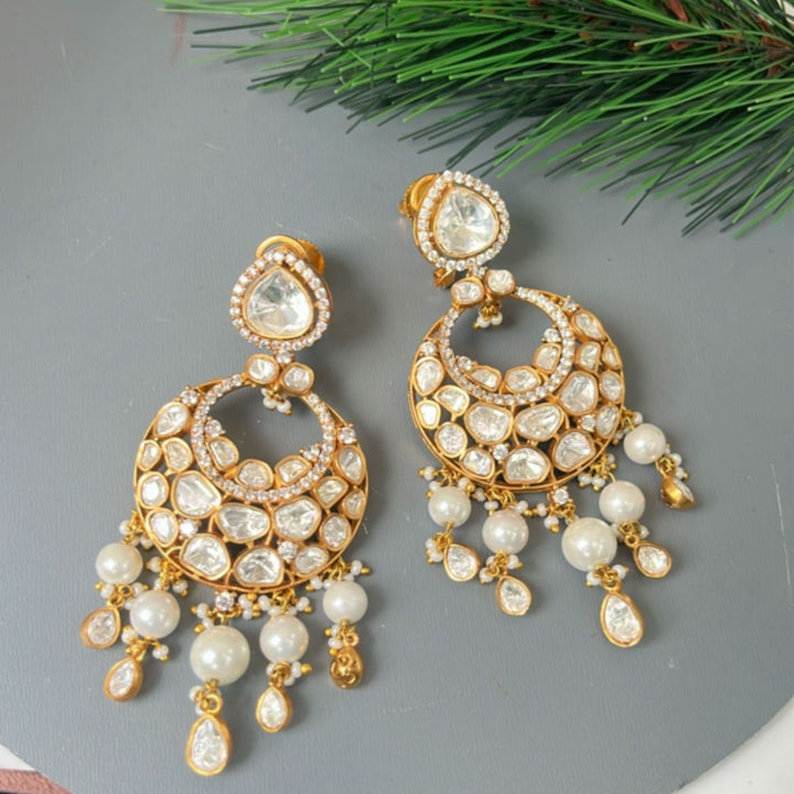 Pearl Kundan Chandbali