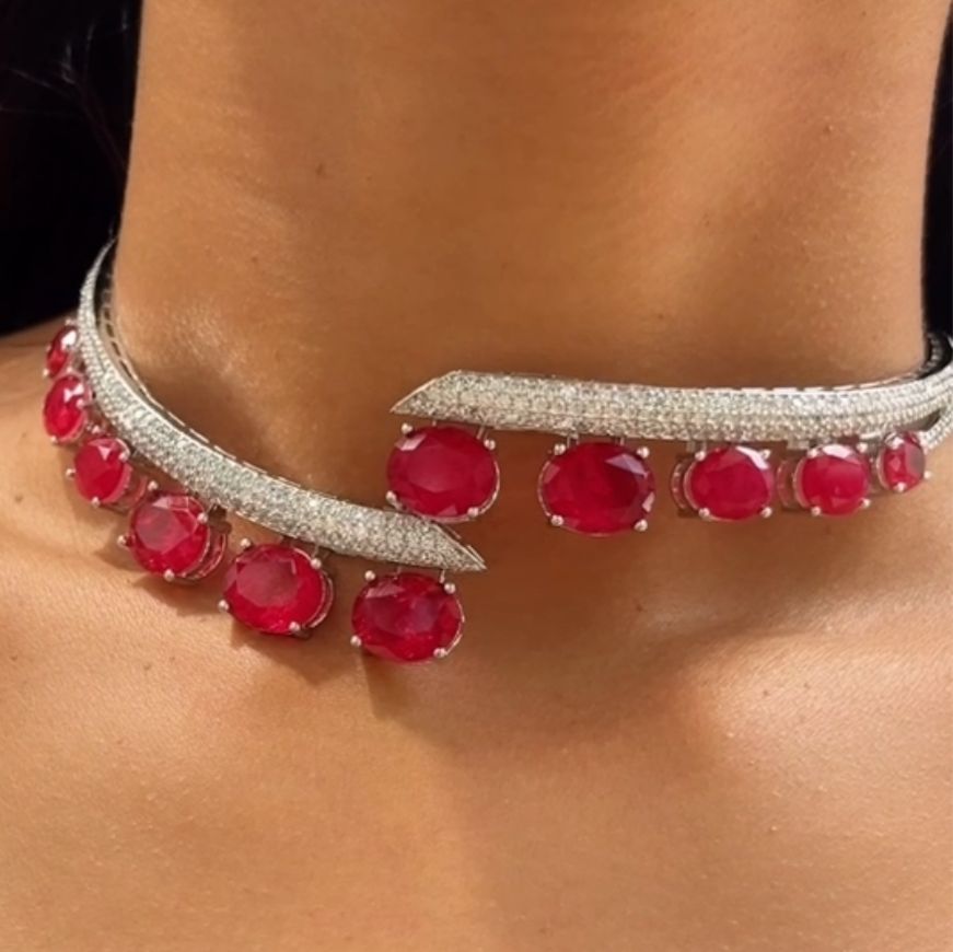 Diamond & Emerald Embrace Necklace