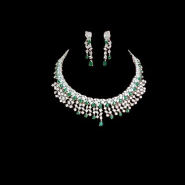 Emerald Cascade Necklace Set
