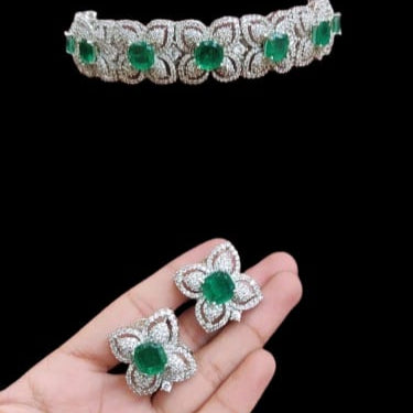 Floral Emerald Choker Set