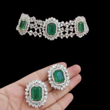 Emerald Halo Set
