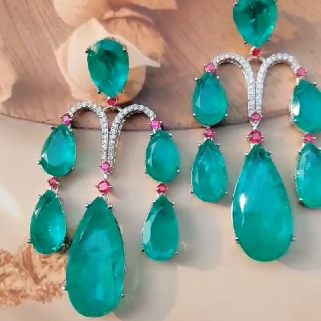 Emerald Cascade Earrings